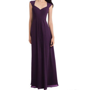 NWT BILL LEVKOFF Jessie Plum Chiffon Sweetheart Princess Bridesmaid Dress 14